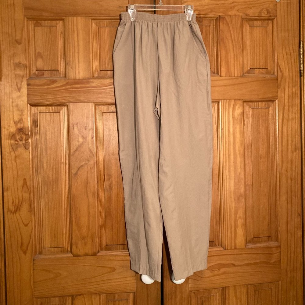 NWOT Teddi Lightweight Vintage 80s Pull On Pants Lightweight Tan Size 8P